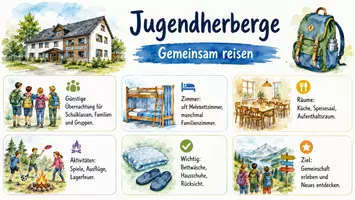 Vorschau - Arbeitsblätter - Arbeitsblätter zum Thema "Jugendherberge" + Lösung & MP3 + Infografik - Seite 3