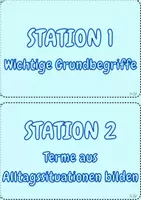 Vorschau - Stationenlernen - Terme und Gleichungen | Stationenlernen | 7 Stationen | mit Lösung | 7./8. Klasse | Mathematik in der Mittelschule - Seite 1
