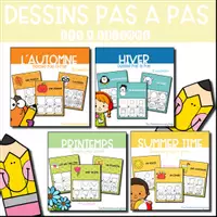 Aperçu - Fiches - Les 4 saisons - Dessins pas à pas - Page de couverture