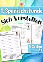 Vorschau - Arbeitsblätter - Erste Spanischstunde | Spanisch - Begrüßen & Vorstellen | Saludar y presentarse - Deckblatt