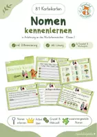 Vorschau - Stationenlernen - Kartei Nomen kennenlernen Wortartenmärchen Montessori - Deckblatt