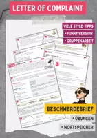 Vorschau - Stundenentwürfe - Letter of Complaint / Beschwerdebrief - Übungen + Lösung - Deckblatt
