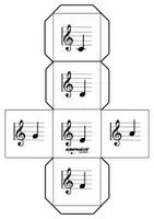 Vista previa - Manualidades / Dibujos para colorear - Dado de Notas Musicales: Recorta, pega y...¡A jugar! - Portada