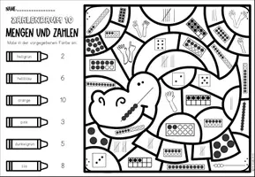 Vorschau - Arbeitsblätter - Malen nach Zahlen – Mengen & Zahlen bis 10 und 20 | Mathematik Grundschule - Seite 2