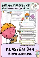 Vorschau - Arbeitsblätter - Reparaturservice für "anspruchsvolle" Sätze Kl. 3+4 - Deckblatt