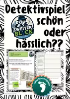 Vorschau - Arbeitsblätter - Detektivspiel "schön oder hässlich" - Praktische Philosophie - Deckblatt