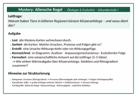 Vorschau - Stundenentwürfe - Mystery - Allensche Regel (Ökologie) - Seite 1
