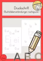 Vorschau - Arbeitsblätter - Druckschrift lernen, Buchstabenverbindungen nachspuren - Deckblatt
