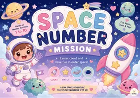 Vista previa - Juegos / Gamificación - Recurso montessori GRATUITO para aprender los NÚMEROS en INGLÉS del 1 al 10 | Space Rocket Mission! - página 1