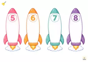Vista previa - Juegos / Gamificación - Recurso montessori GRATUITO para aprender los NÚMEROS en INGLÉS del 1 al 10 | Space Rocket Mission! - página 3