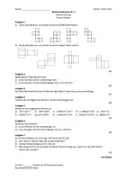 Vorschau - Arbeitsblätter - Klassenarbeit Körper - Volume, Netzbild, Schrägbild, Oberfläche - Deckblatt