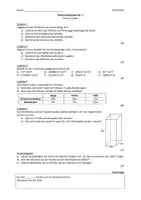 Vorschau - Arbeitsblätter - Klassenarbeit Körper - Volumen Schrägbild Netzbild Oberfläche - Deckblatt