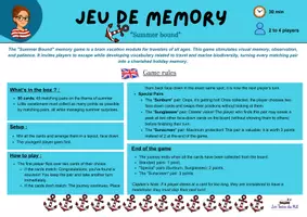Aperçu - Apprentissages en autonomie - Mémory "Cap sur l'été" - Page 3