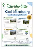 Vorschau - Arbeitsblätter - Stadt Lëtzebuerg entdecken – Kreative Schreibanlässe auf Luxemburgisch mit Lösungen - Deckblatt