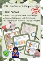 Vorschau - Stundenentwürfe - Komplette HSU - Unterrichtssequenz zum Thema "Fake News" - Deckblatt
