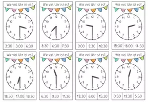 Vorschau - Spiele - Die Uhr: Klammerkarten zu vollen, halben und Viertelstunden - Seite 3