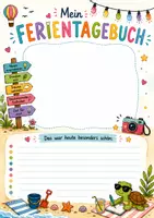 Vorschau - Stundenentwürfe - Ferientagebuch in Farbe & Schwarz-weiß - Deckblatt