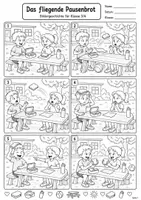 Vorschau - Arbeitsblätter - Bildergeschichte | Klasse 3/4 | fliegendes Pausenbrot - Seite 1