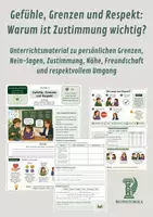 Vorschau - Unterrichtsreihen - Gefühle, Grenzen und Respekt: Warum ist Zustimmung wichtig? Unterrichtsmaterial zu persönlichen Grenzen, Nein-Sagen, Zustimmung, Nähe, Freundschaft und respektvollem Umgang - Deckblatt