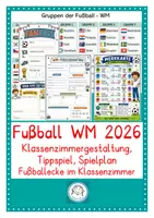 Vorschau - Arbeitsblätter - Fußball WM 2026. Tippspiel, Klassenzimmer gestalten, mitfiebern & tippen! - Deckblatt