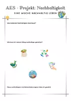 Vorschau - Arbeitsblätter - AES 7 - Projekt Nachhaltigkeit: Eine Woche nachhaltig leben - Seite 1