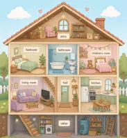 Vorschau - Arbeitsblätter - My Home Flashcards + Arbeitsblätter (Wohnräume) - Deckblatt