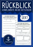 Vorschau - Arbeitsblätter - Mein Komplimente-Pass: Wertschätzung & Warme Dusche - Steckbrief für das Schuljahresende Sek 1 - Deckblatt