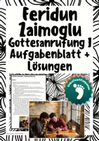Vorschau - Aufgabenkarten - Feridun Zaimoglu "Gottesanrufung I" - Aufgaben und Lösungen - Deckblatt
