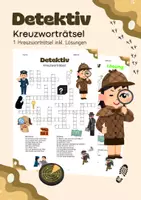 Vorschau - Arbeitsblätter - Detektiv Kreuzworträtsel - Deckblatt