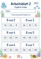 Vorschau - Arbeitsblätter - 8er Reihe Einmaleins | Mathematik Klasse 2 | 7 Arbeitsblätter als PDF - Seite 2