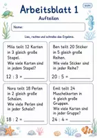 Vorschau - Arbeitsblätter - Teilen Klasse 2 | Mathematik Klasse 2 | 7 Arbeitsblätter als PDF - Seite 1