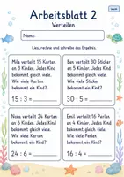Vorschau - Arbeitsblätter - Teilen Klasse 2 | Mathematik Klasse 2 | 7 Arbeitsblätter als PDF - Seite 2