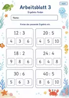Vorschau - Arbeitsblätter - Geteiltaufgaben Klasse 2 | Mathematik Klasse 2 | 7 Arbeitsblätter als PDF - Seite 3