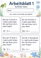 Vorschau - Arbeitsblätter - Aufteilen Klasse 2 | Mathematik Klasse 2 | 7 Arbeitsblätter als PDF - Seite 1