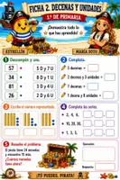 Vista previa - Juegos / Gamificación - Prueba final de Matemáticas para 1.º de Primaria. Incluye 4 fichas de evaluación y rúbrica de seguimiento. - página 2