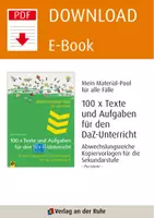 Vorschau - Arbeitsblätter - 100 x Texte und Aufgaben für den DaZ-Unterricht: Abwechslungsreiche Kopiervorlagen für die Sekundarstufe - Seite 1
