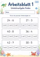 Vorschau - Arbeitsblätter - Umkehraufgaben Mal und Geteilt | Mathematik Klasse 2 | 7 Arbeitsblätter als PDF - Seite 1