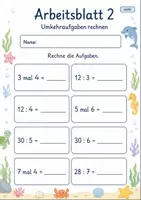 Vorschau - Arbeitsblätter - Umkehraufgaben Mal und Geteilt | Mathematik Klasse 2 | 7 Arbeitsblätter als PDF - Seite 2