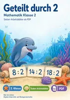 Vorschau - Arbeitsblätter - Geteilt durch 2 | Mathematik Klasse 2 | 7 Arbeitsblätter als PDF - Deckblatt