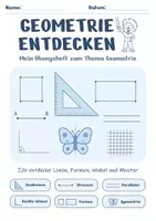 Vorschau - Unterrichtsreihen - Geometrie Übungsheft Klasse 3/4 | Geodreieck, Strecken, rechter Winkel, Symmetrie, Parallele - Seite 1