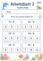Vorschau - Arbeitsblätter - Geteilt durch 8 | Mathematik Klasse 2 | 7 Arbeitsblätter als PDF - Seite 2