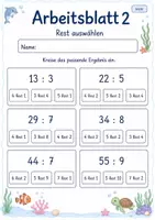 Vorschau - Arbeitsblätter - Teilen mit Rest | Mathematik Klasse 2 | 7 Arbeitsblätter als PDF - Seite 2