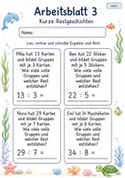 Vorschau - Arbeitsblätter - Teilen mit Rest | Mathematik Klasse 2 | 7 Arbeitsblätter als PDF - Seite 3