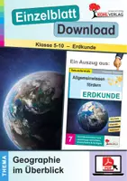 Vorschau - Unterrichtsreihen - Allgemeinwissen fördern ERDKUNDE - Geographie im Überblick | Sekundarstufe Klasse 5-10 | Rätsel, Spiele, Zusatzmaterial, Vertretungsstunden | Arbeitsblätter Kopiervorlagen mit Lösungen - Deckblatt