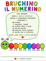 anteprima - Materiale di supporto/inclusione - Bruchino il Numerino – Quaderno di matematica e pregrafismo per la classe prima ( forme geometriche, concetti topologici) - Pagina di copertina