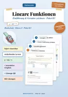 Vorschau - Stundenentwürfe - Lineare Funktionen Klasse 8/9 – vollständige Unterrichtsreihe mit Arbeitsblättern & Lösungen - Seite 1