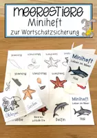 Vorschau - Anderer Materialtyp - Meerestiere Miniheft zur Wortschatzsicherung - Deckblatt