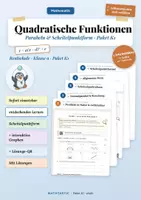 Vorschau - Stundenentwürfe - Quadratische Funktionen, Parabel & Scheitelpunktform - 9/10 - Deckblatt