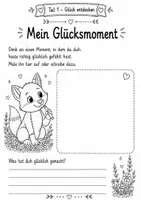 Vorschau - Arbeitsblätter - Ich lerne Glück - 21 Arbeitsblätter | Ausmalheft PDF für Kinder | Schwarz-Weiß Vorlagen | Glück lernen | Grundschule | Achtsamkeit Kinder - Seite 3