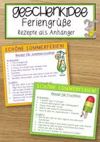 Vorschau - Anderer Materialtyp - Geschenkidee Feriengrüße Rezepte als Anhänger - Deckblatt